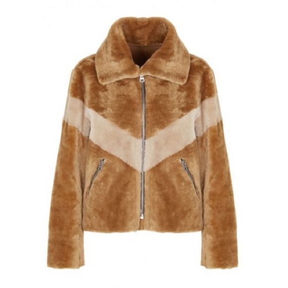Sandro Cropped Sheepskin Jacket - Picture 3 of 8